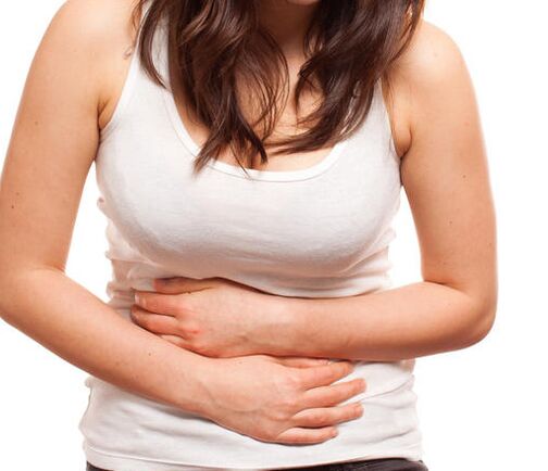 Abdominal pain is a sign of worm infection