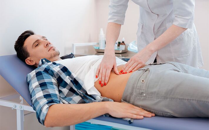 The patient examined by the doctor