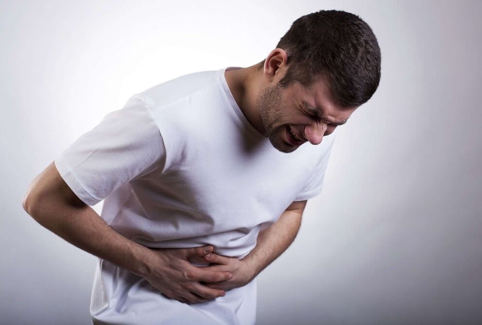 Abdominal pain due to internal parasites